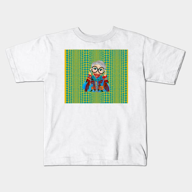 A chic Turquoise Iris Apfel inspired Items Kids T-Shirt by Angie16bkk